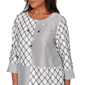 Womens Alfred Dunner Crowd Pleaser Spliced Diamond Textured Top - image 5