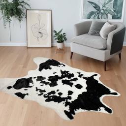 9th & Pike® Black & White Faux Cowhide Area Rug