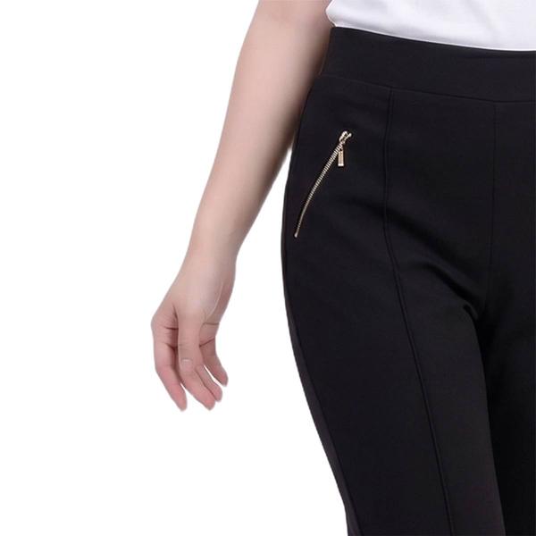 Petite NY Collection Pull-On Solid Ponte Slim Leg Pants