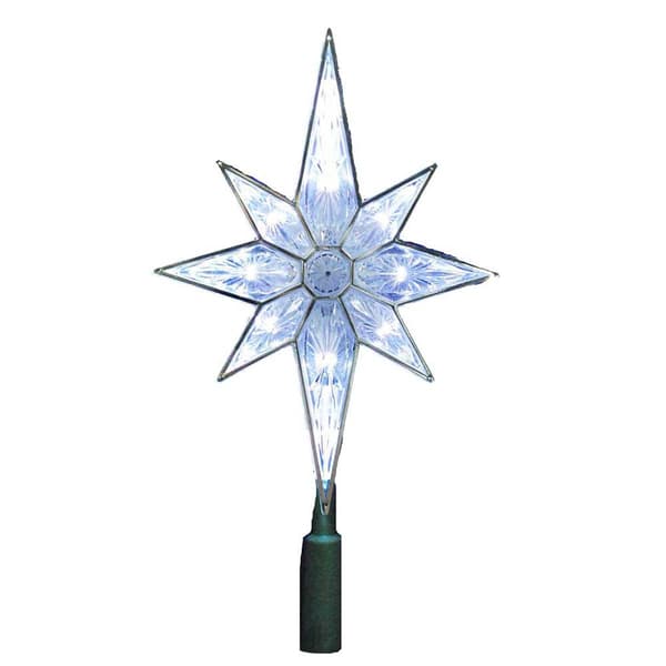 Kurt Adler UL 10-Light Clear LED 8-Point Star Treetop
