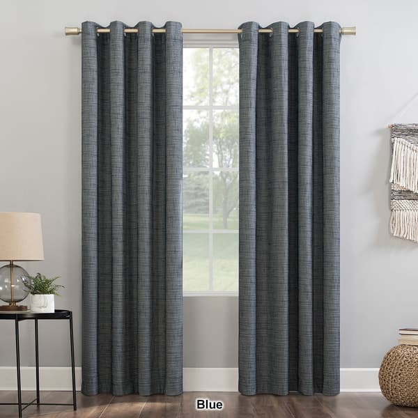 Kline Burlap Woven Blackout Curtain Panel