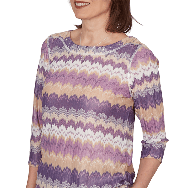 Womens Alfred Dunner Grand Bazaar Ripple Stripe Blouse