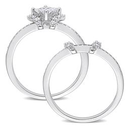 Diamond Classics™ 1/2ctw. Princess Diamond Silver Bridal Ring Set