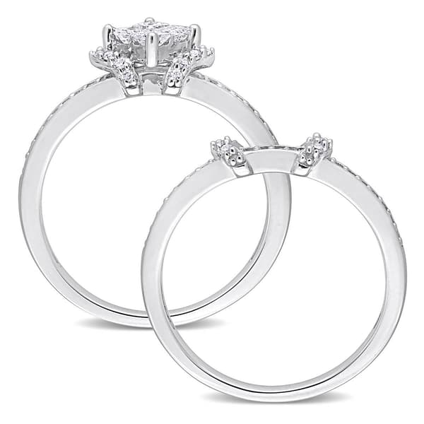 Diamond Classics™ 1/2ctw. Princess Diamond Silver Bridal Ring Set