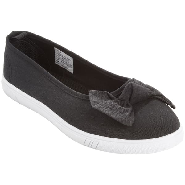 Womens Ashley Blue Canvas with Bow Slip On Flats - image 