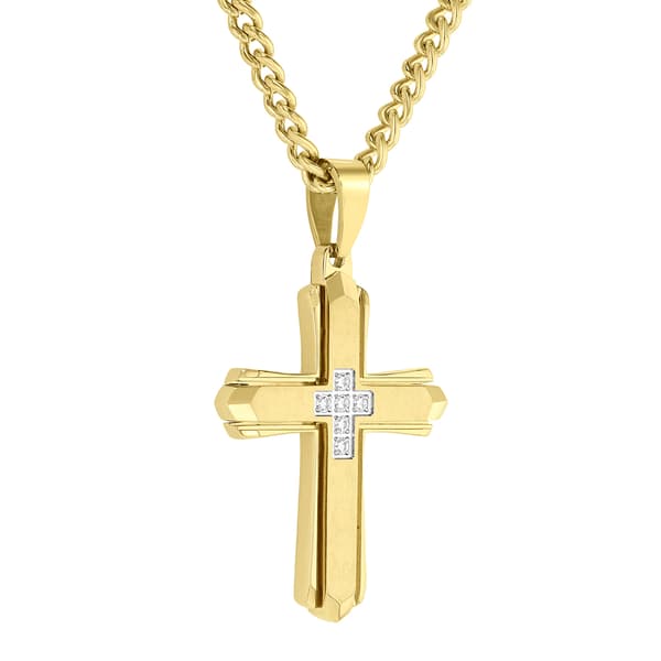 Mens Gentlemen''s Classics™ .10ctw Lab-Grown Diamond Cross Pendant