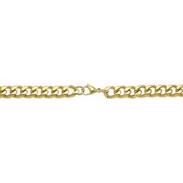 Mens Lynx Stainless Steel Gold-Tone Curb Chain Necklace