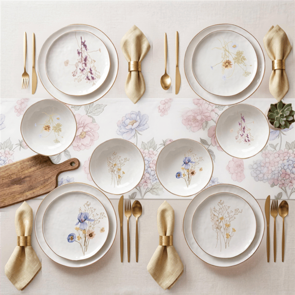 Sango Gansevoort Wildflower 12pc. Luxury Porcelain Dinnerware Set