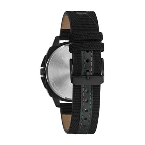Mens Caravelle Nylon and Leather Strap Watch - 45B155