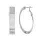 Rhodium Plated Oval Hoop Earrings - image 1