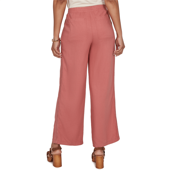 Womens Ruby Rd. Sedona Escape Lace Trim Pull On Wide Leg Pants
