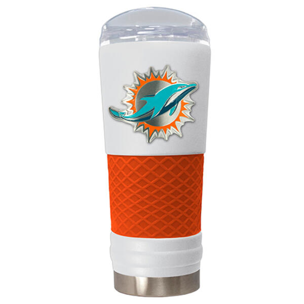 NFL Miami Dolphins DRAFT Grey/Orange Stainless Steel Tumbler - image 