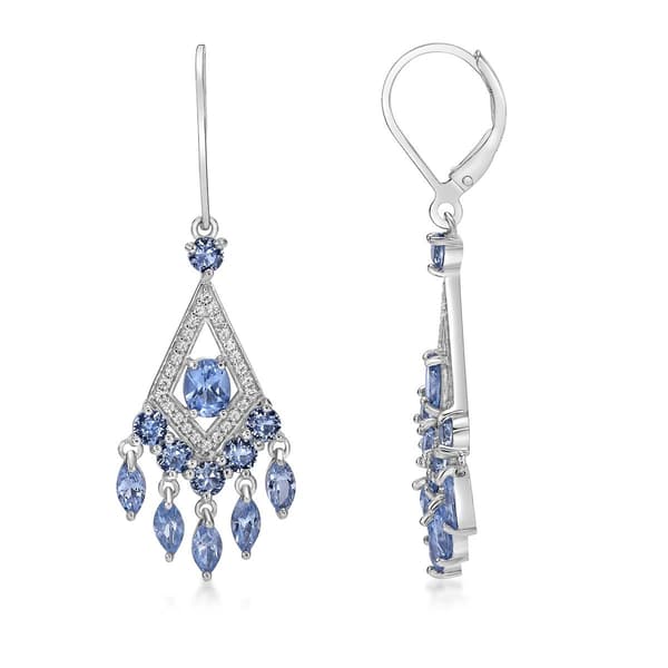 Gemminded Oval Marquise & Round Aquamarine Earrings - image 