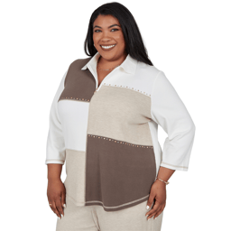 Plus Size Alfred Dunner Luxe Be A Lady Color Block Sweatshirt