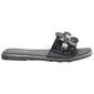 Womens Ashley Blue Rhinestone Flower Band Slide Sandals - image 3