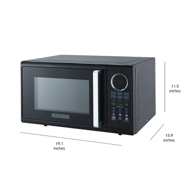 Black & Decker 0.9 cu. ft. Black Pull Handle Microwave Oven