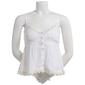 Juniors Derek Heart Lace Trim Button Front Tank Top - image 1