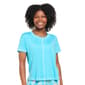 Petite MUK LUKS&#40;R&#41; Short Sleeve Cloud Knit Contrast Stitch Tee - image 1