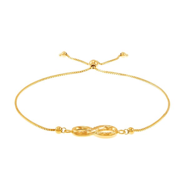 Gold Classics&#40;tm&#41; Yellow Gold Infinity on Box Chain Bolo Bracelet - image 
