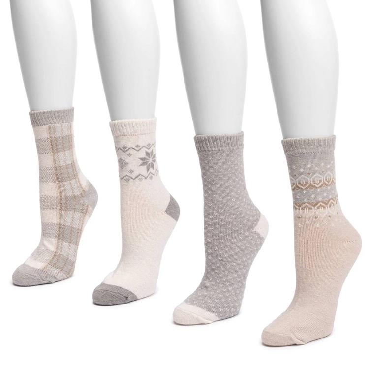 Womens Muk Luks 4Pk Boot Socks