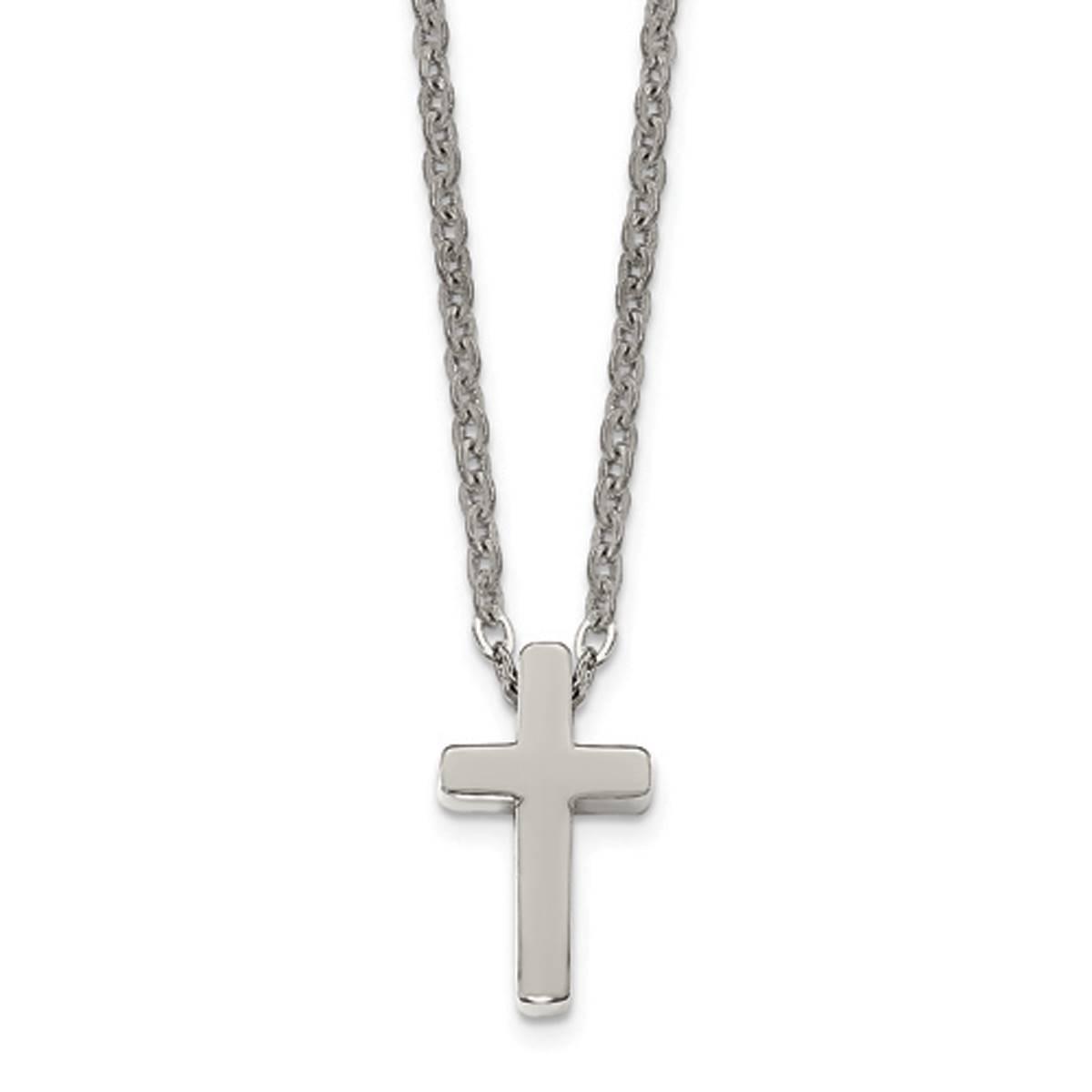 Mens Gentlemen’s Classics™ Steel Polished Cross Necklace