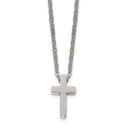 Mens Gentlemen's Classics(tm) Steel Polished Cross Necklace