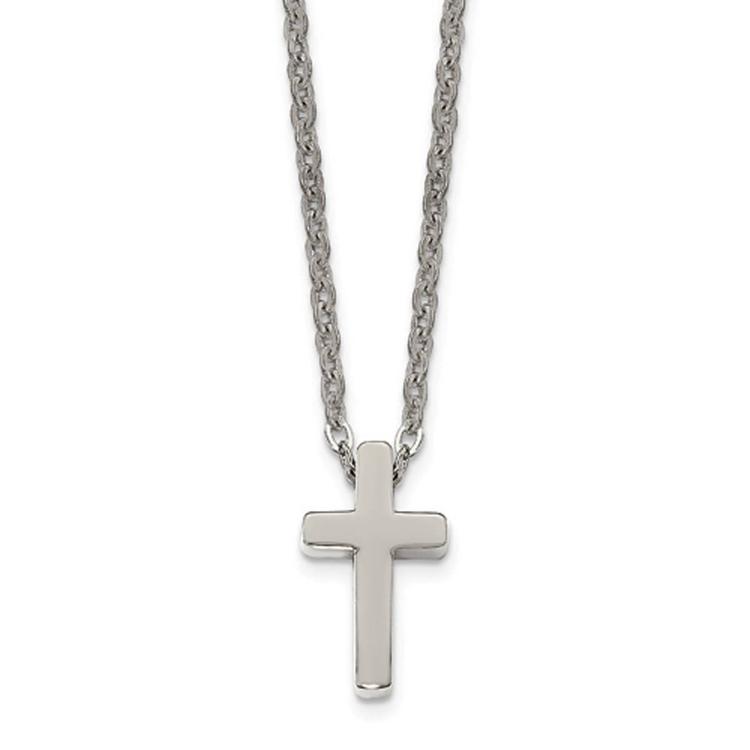 Mens Gentlemen's Classics(tm) Steel Polished Cross Necklace