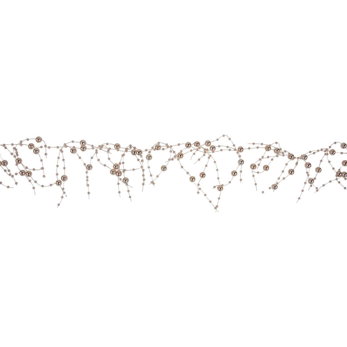 Northlight Seasonal Metallic Rose Gold Beaded Christmas Garland