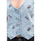 Juniors Stoosh Embroidered Denim Vest - image 4
