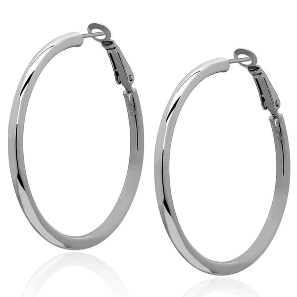 Gianni Argento 3x45mm Tubular Hoop Earrings - image 