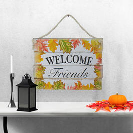 Northlight Seasonal 16in. Autumn Leaves Welcome Friends Wall Sign