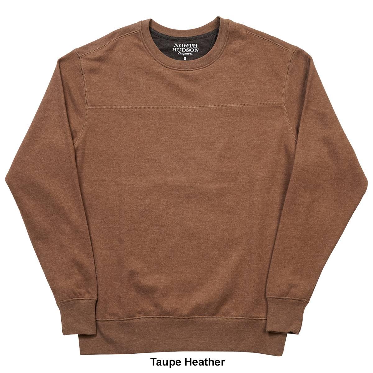 Mens North Hudson Suede Crew Neck Pieced Chest Sweatshirt