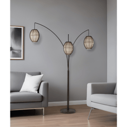 HomeRoots 82in. Bronze Three Light Tree Floor Lamp
