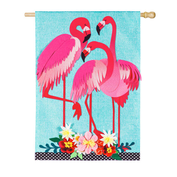 Evergreen Flamingo Garden Flag - image 