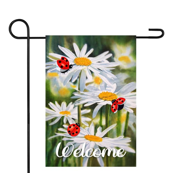 Northlight Seasonal Ladybug and Daisey Outdoor Garden Flag