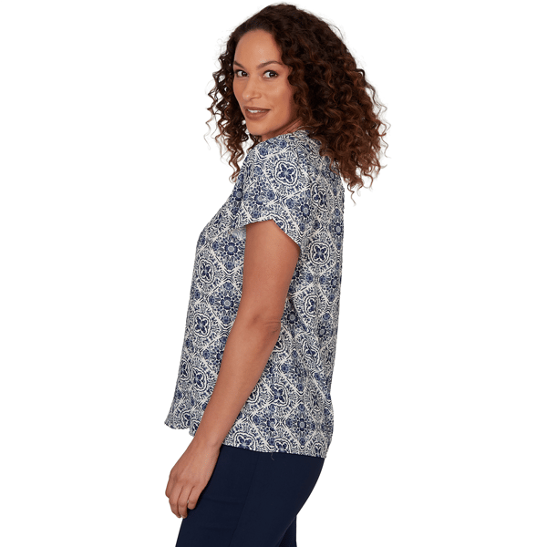 Plus Size Emaline Summer In The City Short Tulip Sleeve Blouse