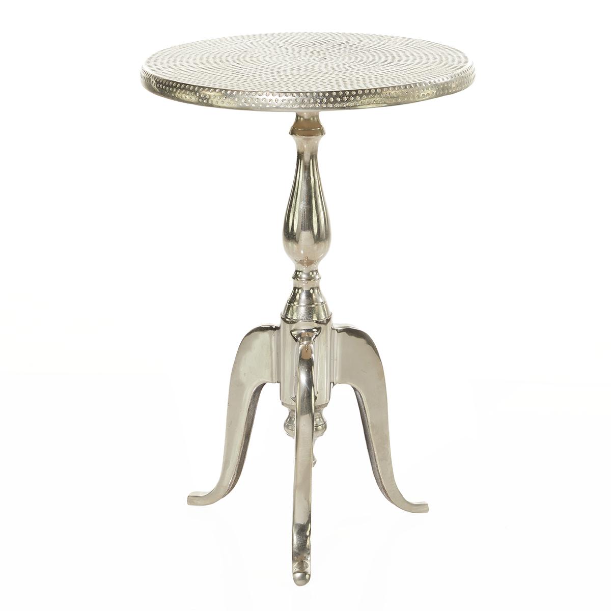 9th & Pike® Silver Aluminum Traditional Accent Table,Specials : American Fashion Style Bags On Sale