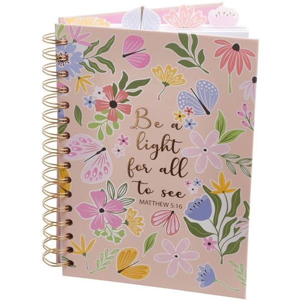 Be A Light Floral Spiral Notebook - image 