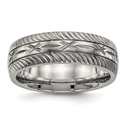 Mens Endless Affection(tm) 7mm Titanium Polished Diamond Cut Band