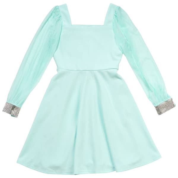 Girls (7-16) Speechless® Long Sleeve Mesh Sleeve Rhinestone Dress