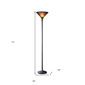 HomeRoots 71in. Rusted Torchiere Brown Dome Shade Floor Lamp - image 3