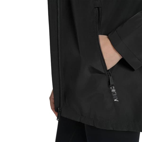 Womens DKNY Sport Logo Embellished Front Zipper Windbreaker
