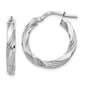 Gold Classics(tm) 14k White Gold Twisted Hoop Earrings - image 1