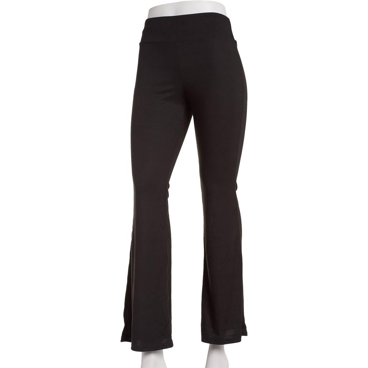 Juniors Derek Heart High Rise Ribbed Flare Leggings