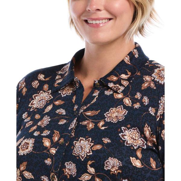 Plus Size Rafaella® Long Sleeve Floral Button Front Blouse