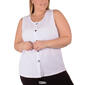 Plus Size NY Collection Sleeveless Button Front Tank Top - image 3