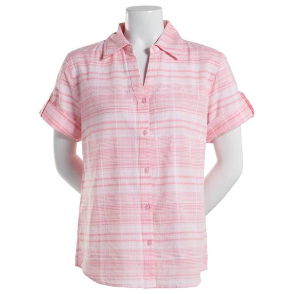 Womens Hasting & Smith Short Sleeve Plaid DobbyTop-Orchid Pink - image 