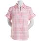 Womens Hasting & Smith Short Sleeve Plaid DobbyTop-Orchid Pink - image 1