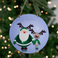 Northlight Santa & Reindeer "Merry Christmas" Disc Ornament - image 2