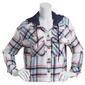 Juniors No Comment Carly Flannel Plaid Button Front Hoodie Jacket - image 1